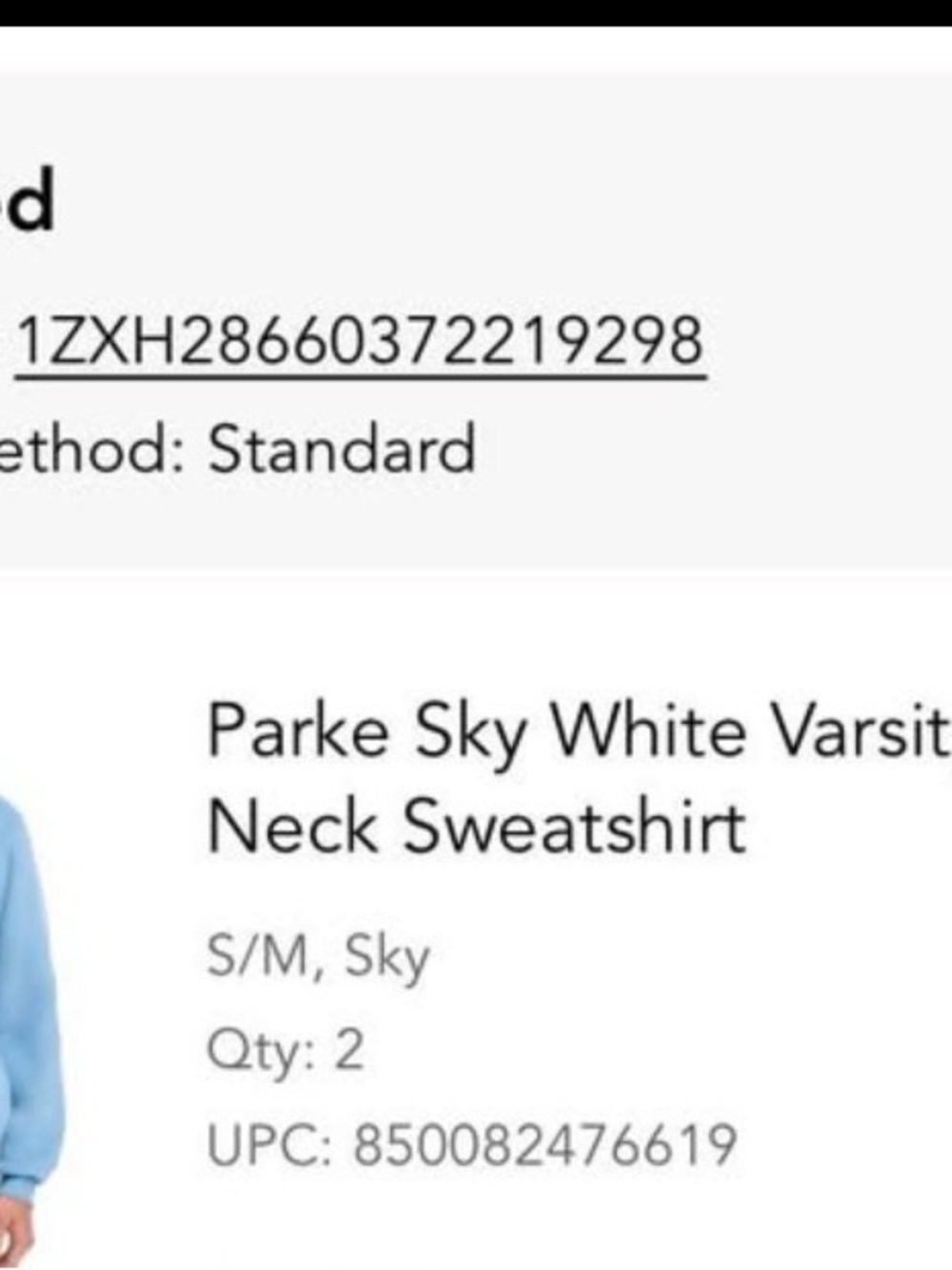 Parke Sky Light Blue Mock-Neck Crewneck Sweater Pullover Fleece - Picture 5 of 5
